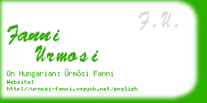 fanni urmosi business card