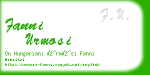 fanni urmosi business card